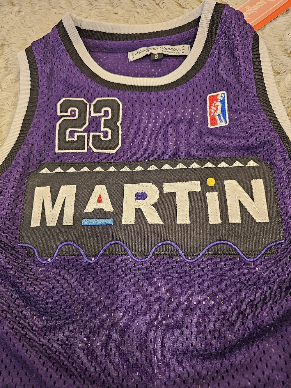 NWT Purple Mesh Basketball Jersey with Black '23' Appliqué